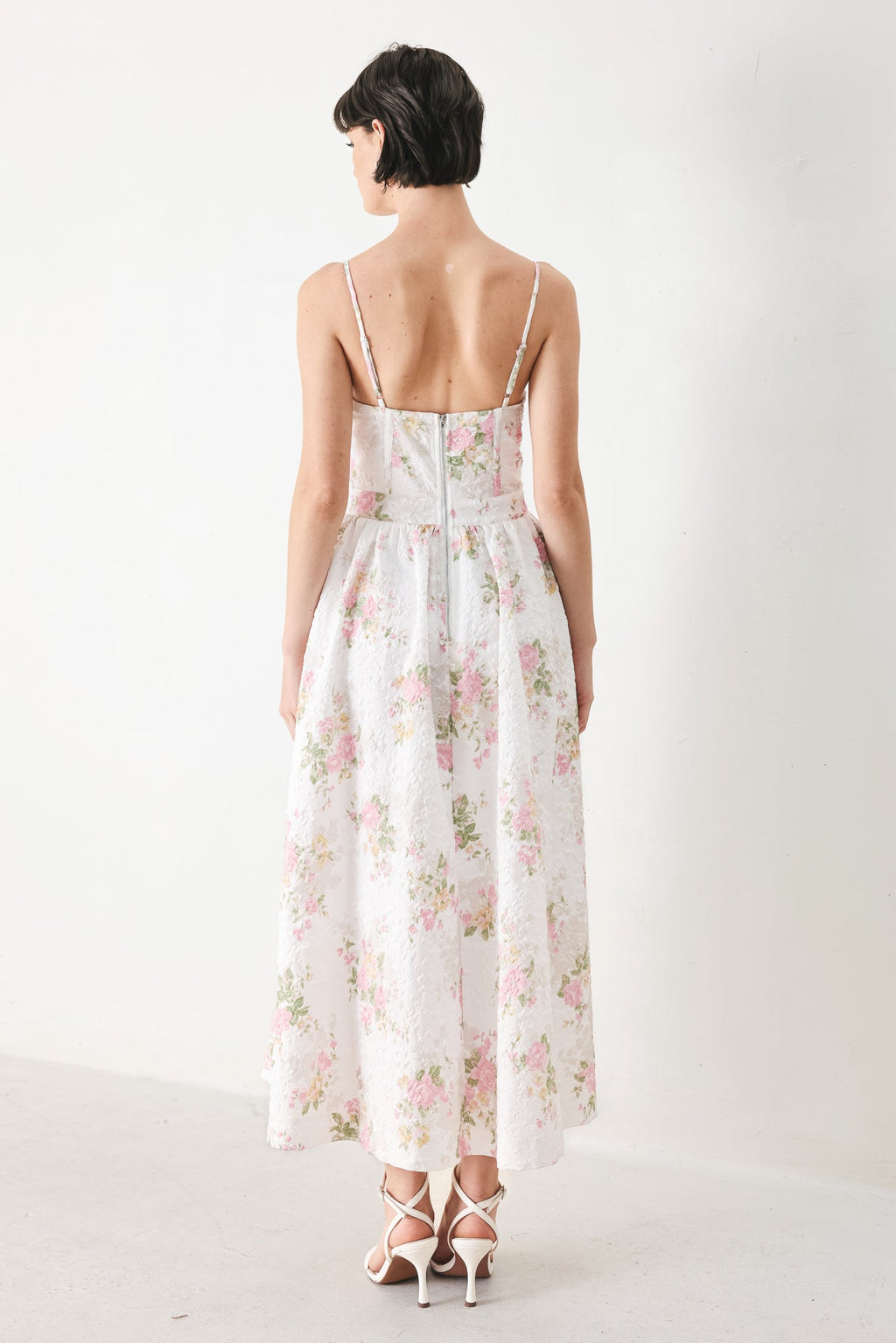 PASTEL ROMANCE WOVEN MIDI DRESS