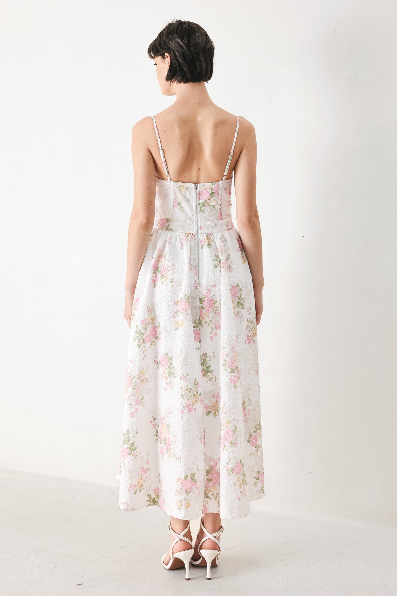 PASTEL ROMANCE WOVEN MIDI DRESS