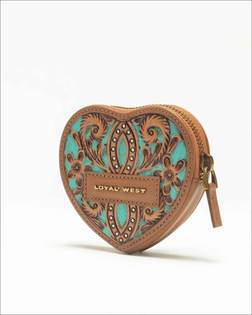 Loyal West Cupid Coin Pouch Handtooled Leather - Whiskey & Water