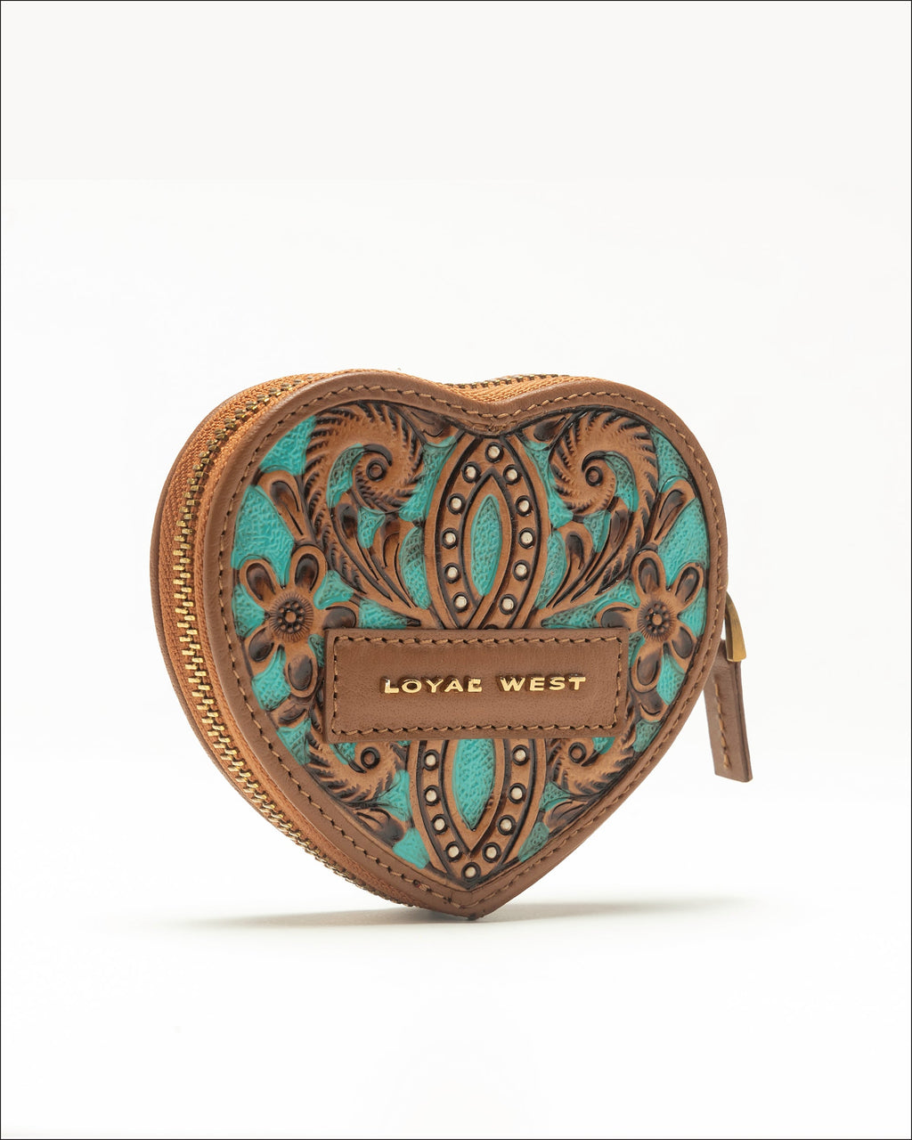 Loyal West Cupid Coin Pouch Handtooled Leather - Whiskey & Water