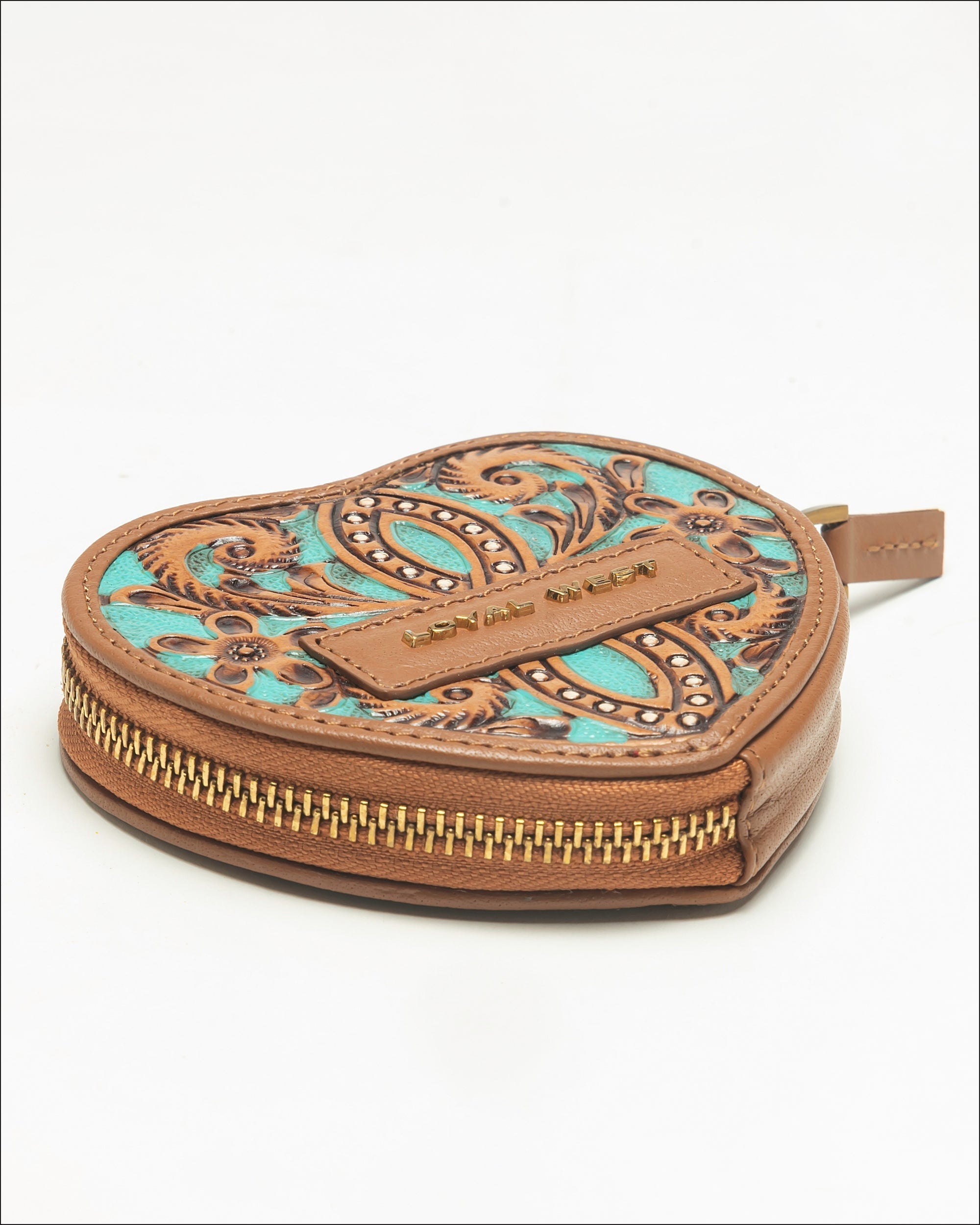 Loyal West Cupid Coin Pouch Handtooled Leather - Whiskey & Water