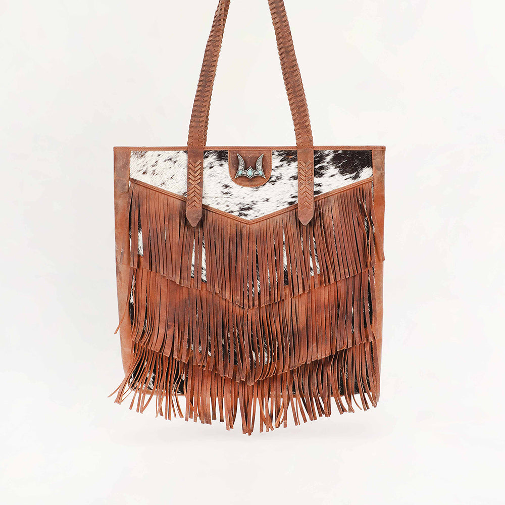Loyal West Hide And Fringe Large Cowhide Purse