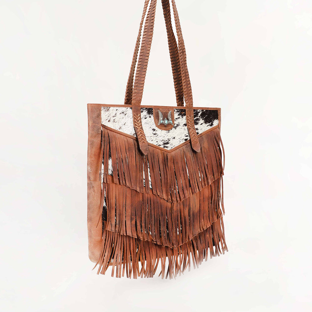 Loyal West Hide And Fringe Large Cowhide Purse