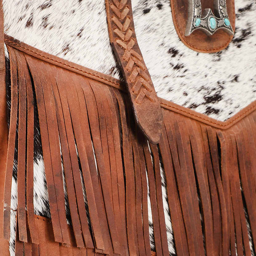 Loyal West Hide And Fringe Large Cowhide Purse
